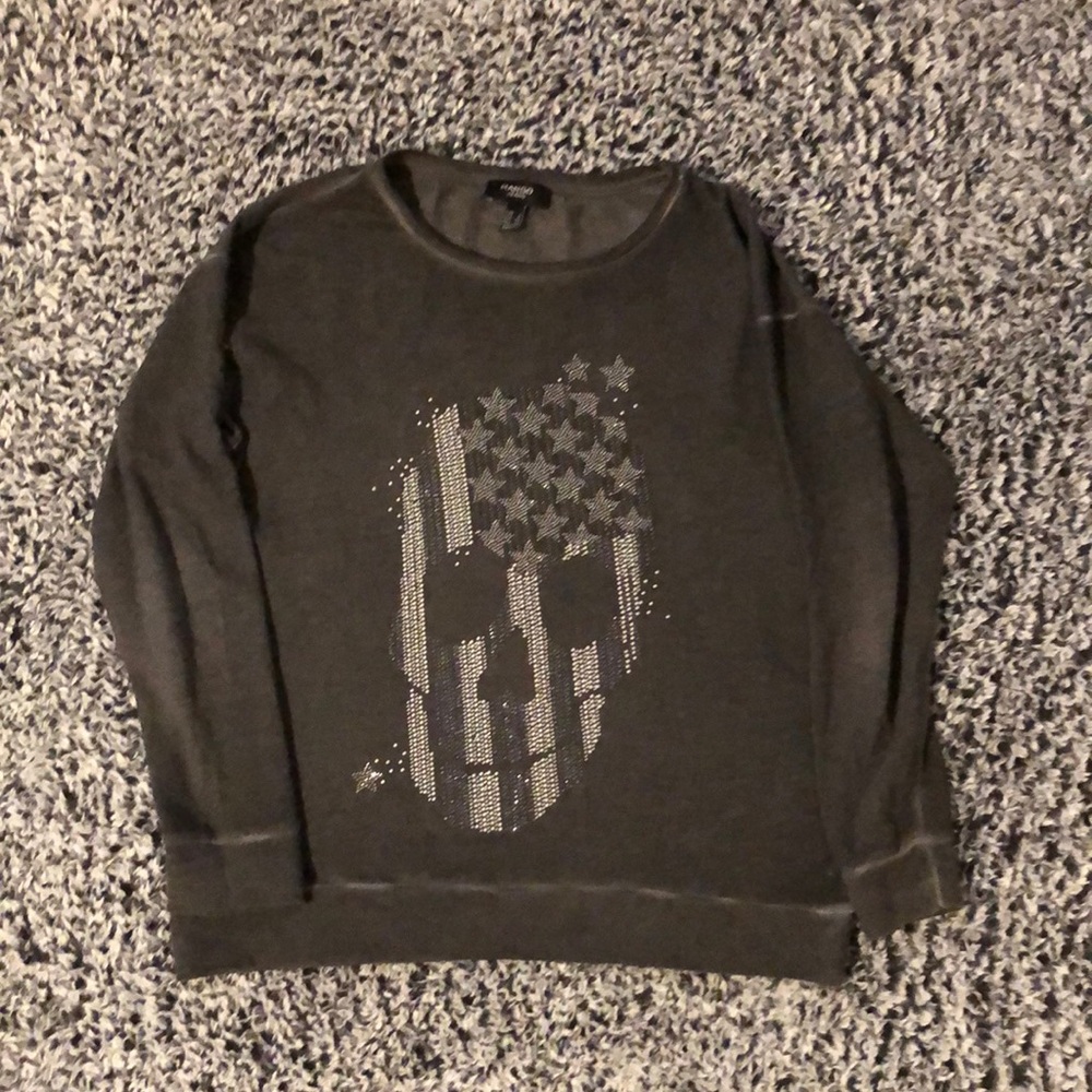 Mango Jeans Women’s Jeweled Skull Sweatshirt